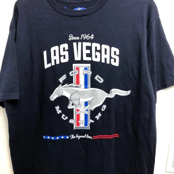 Ford Mustang Las Vegas Men's Crewneck T-shirt, Sz L - Picture 2 of 4